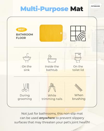 Premium Non-Slip Dog Bath Mat with Drying Hooks, 15.8 x 21.7 in