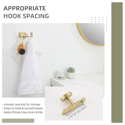 Angle Simple Bathroom Towel Hook, SUS304 Stainless Steel Robe Hook, Hand Towel Holder Wall Mount, Brushed Gold - color: Brushed Gold, size: 1 Pack