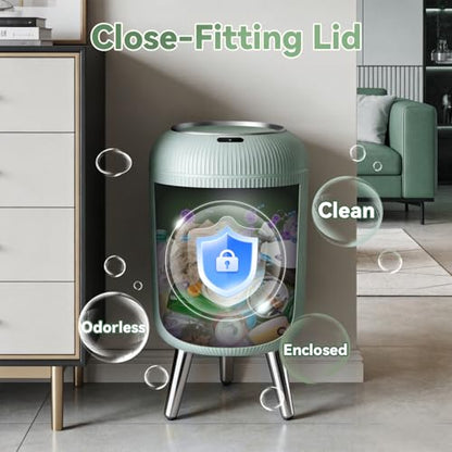 Procade Blue Bathroom Trash Can with Lid,Small Automatic Touchless Trashcan | 3 Gal Motion Sensor Trash can with Legs,Mini Auto Garbage Can,Smart Plastic Waste Basket for Bedroom,Kitchen,Dorm,rv,Office - color: Blue