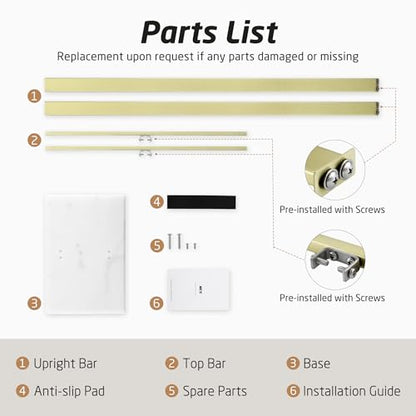 KES Brushed Gold Standing Towel Rack, 37" H, Heavy Marble Base, Bathroom | Brushed Finish, T-Bar Design, Hangs Large Towels, Anti-Slip Pads, Easy No-Drill Assembly - color: Gold, size: 37" H (Equal-height)