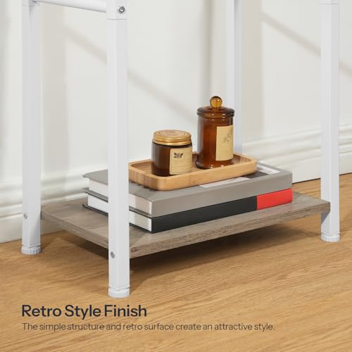 HOOBRO Free Standing Towel Rack for Bathroom, 2 Tier Blanket Rack, 16.5" L x 9.4" W x 31.5" H, Blanket Holder, Drying and Display Rack with Shelf, White and Grey WG02LB01 - color: White + Grey, size: 16.5"L x 9.4"W x 31.5"H