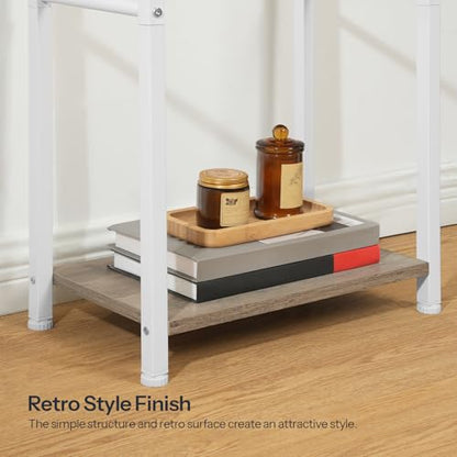 HOOBRO Free Standing Towel Rack for Bathroom, 2 Tier Blanket Rack, 16.5" L x 9.4" W x 31.5" H, Blanket Holder, Drying and Display Rack with Shelf, White and Grey WG02LB01 - color: White + Grey, size: 16.5"L x 9.4"W x 31.5"H
