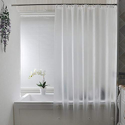 AooHome 72 W x 60 L inch Short Shower Curtain Liner, Frosted Eva Shower Curtain with Magnets, Water Repellent, Semi Transparent - color: Frosted, size: 72"W x 60"L (Pack of 1)
