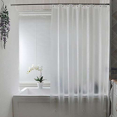 AooHome 72 W x 60 L inch Short Shower Curtain Liner, Frosted Eva Shower Curtain with Magnets, Water Repellent, Semi Transparent - color: Frosted, size: 72"W x 60"L (Pack of 1)