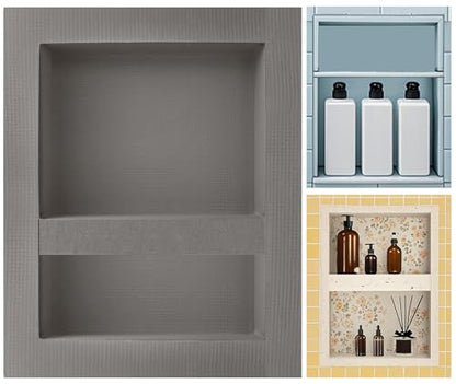 Tile Ready Shower Niche 12"x16" Inner Size,Embedded Size 13"x17",Depth 4" | Niche for Shower Wall,Waterproof and Ready-to-Tile Recessed Showers Shelf Niche Box for Bathroom Remodel/Storage/Organization - size: Inner 12"x16"/Outer 16"x20"