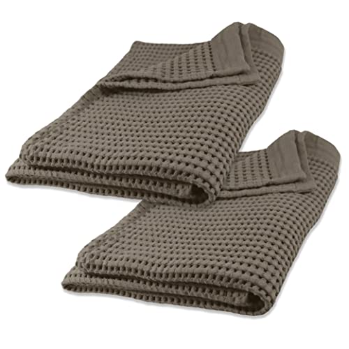 GILDEN TREE Waffle Bath Sheet Quick Dry Towel, Thin Luxury Bath Towels, 40x80 Large Bath Towels 2 Pack Bath Sheets, Modern Style (Stone) - color: Stone, size: Bath Sheet (40" x 80") 2 Pack