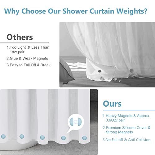 VANZAVANZU 5 Pairs Shower Curtain Weights, Silicone Wrapped Magnets, Heavy Duty Magnets Prevent Curtain Liner from Blowing, Rust-Free, Blue - color: Blue, size: 1.2"W x 1.2"L (Pack of 5)