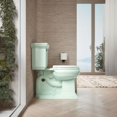 Kohler K-4662 Lustra Q2 Round Closed-Front Toilet Seat with Quick-Release and Qu, Seafoam Green