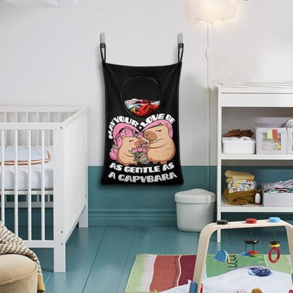 ZOUTAIRONG Capybara Print Hanging Hamper Laundry Bag Cute Laundry Baskets Over Door Laundry Hamper Space Saving Storage Organizers Clothes Hampers - color: Capybara