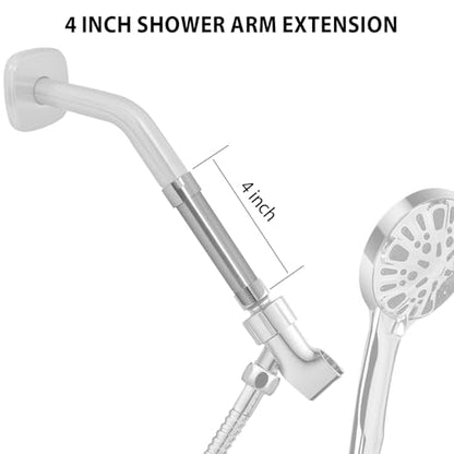Black Shower Arm 4-Inch Straight Extension Arm for Rainfall Shower Head Stainless Steel, Female to Male NPT 1/2 Inch, Matte Black - color: Black, style: 4-Inch