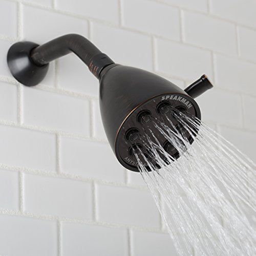 Speakman S-2251-ORB Signature Icon Anystream High Pressure Adjustable Solid Brass Shower Head, Oil-Rubbed Bronze , 2.5 GPM - color: Oil Rubbed Bronze, size: 2.5 GPM