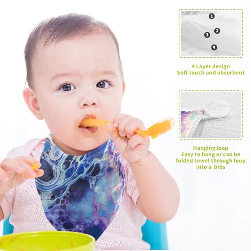 Blue Purple Texture Baby Washcloths, 3 Pack of Cotton Newborn Washcloths, Extra Soft & Ultra Absorbent Muslin Washcloths Baby, Unisex 12 X 12 in - size: 12x12 Inch (3Pack)