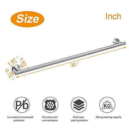TocTen Bath Towel Bar - Thicken SUS304 Stainless Steel Bathroom Towel Holder, Towel Rod for Bathroom Heavy Duty Wall Mounted Towel Rack Hanger (30IN, Brushed Nickel) - color: Brushed Nickel, size: 30IN