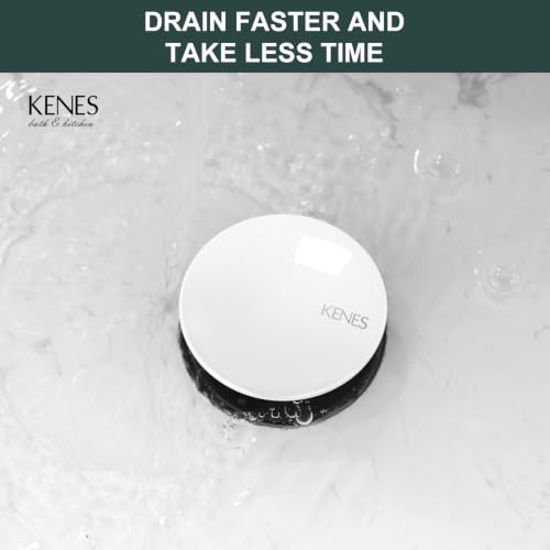 KENES White Bathroom Sink Drain Without Overflow, Ceramic Pop Up Sink Drain | Bathroom Vanity Sink Drain Assembly, Built-in Anti-Clogging Strainer, Plastic Pop Up Drain for Bathroom Vanity Vessel Sink - color: White, size: Big Pop up Cap (Without Overflow