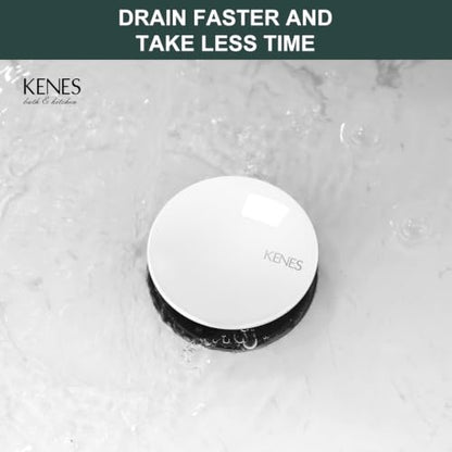 KENES White Bathroom Sink Drain Without Overflow, Ceramic Pop Up Sink Drain | Bathroom Vanity Sink Drain Assembly, Built-in Anti-Clogging Strainer, Plastic Pop Up Drain for Bathroom Vanity Vessel Sink - color: White, size: Big Pop up Cap (Without Overflow