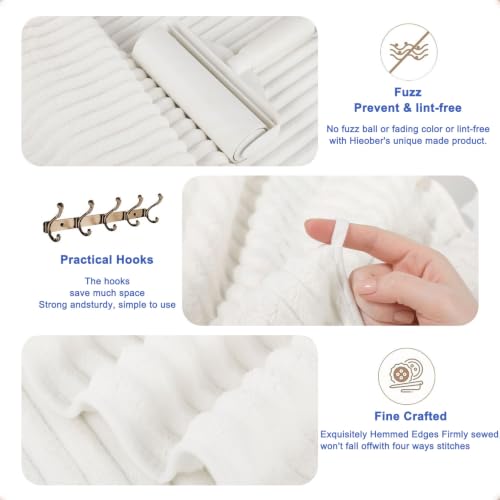 Bath Towels 2-Pack, 27.5x55 Inches - Ultra Soft and Highly Absorbent Quick Dry Microfiber Towels with Hanging Loop, Beauty Twill Stripe Design for Bath, Beach, Gym - color: 2white