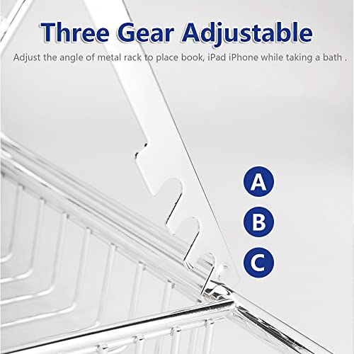 Bathtub Tray Caddy for Luxury Bath Expandable Bath Tub Tray (Silver) | Expandable Length,Extra Wide,2 Removeable Wine Glass Holder,Soap Accessaries Holder,Laptop Reading,Bath Tools Organize - color: Silver