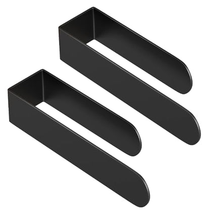 HUFEEOH 2 Pack Adhesive Hand Towel Holder, Sticky Towel Bar Towel Holder Wall Mounted, Stainless Steel Kitchen Towel Holder Hand Towel Rack for Bahtroom Hotel RV Kitchen (Black) - color: Black, size: 8 Inch (2PC)