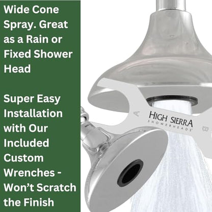 High Sierra® HALF DOME® Solid Lead-Free Metal 1.25 GPM Award Winning. Ultra Low Flow Shower Head. Patented Nozzle Never Clogs - Brushed Gold Finish - color: Brushed Gold w/ Nylon Insert, size: 1.25 GPM