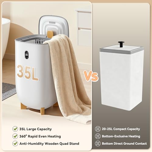 Tehanld Towel Warmer, 35L Towel Warmers for Bathroom Features 2 Heat Settings, Higher Temperatures and Quicker Heating of Towels, Bathrobes and Blankets, Ideal for Home Spa - size: 35L