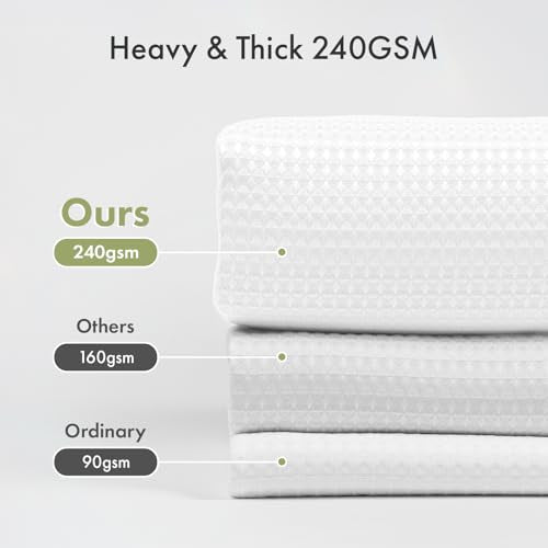 AmazerBath White Shower Curtain 72x74 Inches, Waffle Shower Curtains for Bathroom, Cloth Shower Curtain Fabric Heavy Duty 240GSM, Thick Bathroom Shower Curtains Hotel Quality, Premium Polyester - color: White, size: 72"W x 74"L (Pack of 1)