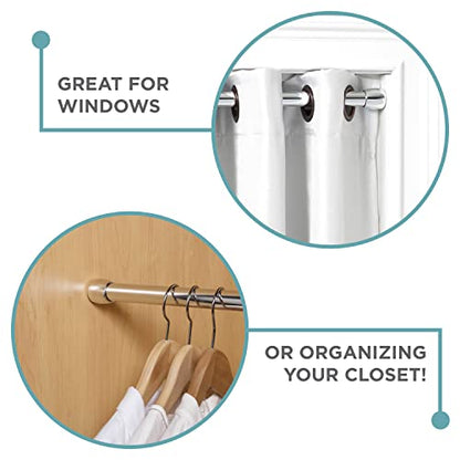 Zenna Home NeverRust Adjustable Tension Shower Curtain Rod, Rustproof and Stall-Sized, 30 to 43 Inches, Chrome - color: Chrome, size: 30" to 43" (Stall Size)