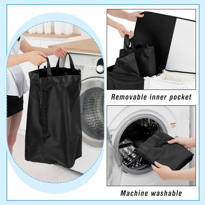 DoubleFill 154L Large Double Laundry Hamper with Lid and Removable Bags Laundry Basket 2 Section Collapsible Dirty Clothes Hamper for Bathroom Bedroom for Husband&Wife Parents or Couple(His Hers) - style: His Hers