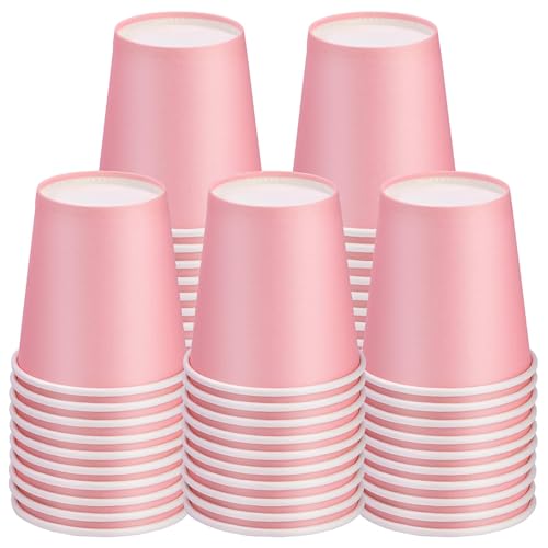 3 oz Small Paper Cups, 50 Pack Bathroom Cups Mouthwash Cups Pink | 3 oz Bathroom Espresso Cups, Disposable Paper Cups for Snack Espresso Campers Home Office Condos - color: Pink, size: 50 Count