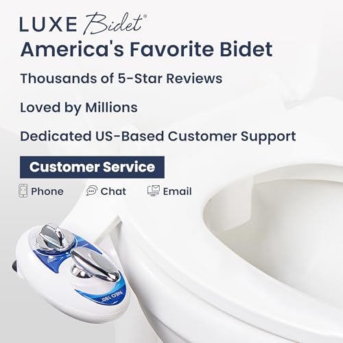 LUXE Bidet NEO 180 - Non-Electric Bidet Attachment for Toilet Seat, Blue | Dual Nozzle, Self-Cleaning, Adjustable Water Pressure, Rear & Feminine Wash, with Lever Control - color: Blue