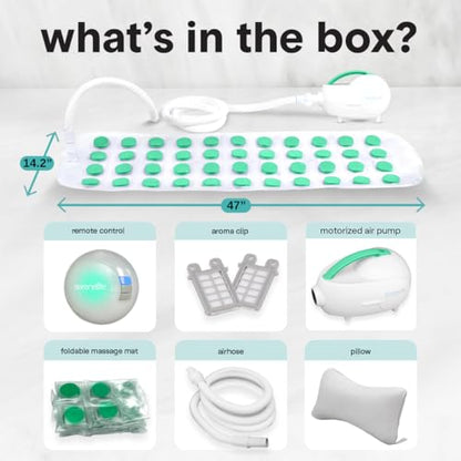 SereneLife Bubble Bath Mat - Portable Spa Bubble Bath Massager with Waterproof Bath Light & Pillow, Adjustable Bubble Intensity, Easy Button Control, Remote Control - color: Teal
