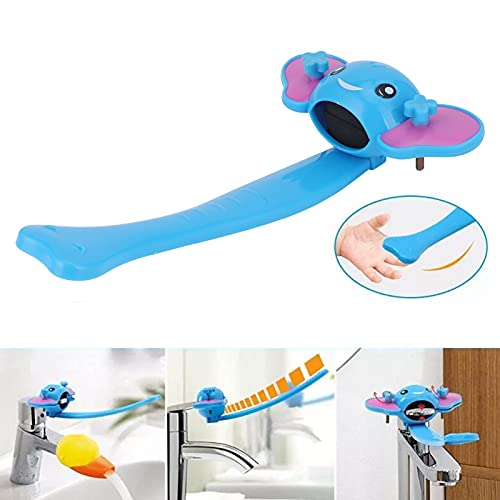 Hyuduo Cartoon Faucet Extender for Toddlers, Kids, Babies Sink Handle Extender, Blue Bathroom Hand Washing Accessory