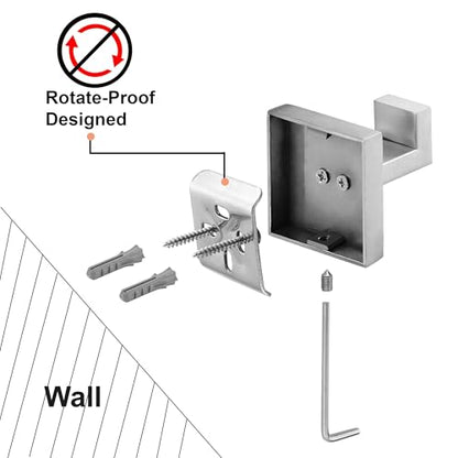 Nolimas Towel Hook Stainless Steel Bathroom Rustproof Clothes Towel Coat Hook Wall Mounted Square Toilet Kitchen, Heavy Duty Door Hanger, 6 Pack, Brushed Nickel - color: Brushed Nickel, size: 6 Pack