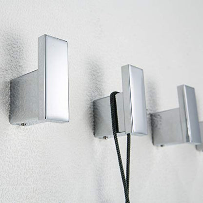 RANDOM Towel Hooks Bathroom Hardware Accessories Coat Hook 304 Stainless Steel Clothes Hook for Bath Kitchen Contemporary Hotel Style Wall Mounted 2 Pack. (Square, Chrome) - color: Single Hook-Polished Chrome