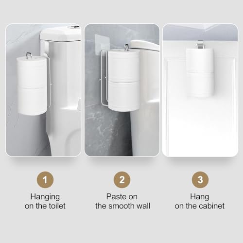 Over The Tank Toilet Paper Holder for 2 Roll Tissue 1pcs | Bathroom Toilet Paper Roll Holder Brushed Nickel,Self Adhesive Wall Mount,Stainless Steel Toilet Paper Holder Storage - color: I:hold 2 Rolls Tissue(1pcs,silver)