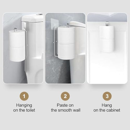 Over The Tank Toilet Paper Holder for 2 Roll Tissue 1pcs | Bathroom Toilet Paper Roll Holder Brushed Nickel,Self Adhesive Wall Mount,Stainless Steel Toilet Paper Holder Storage - color: I:hold 2 Rolls Tissue(1pcs,silver)
