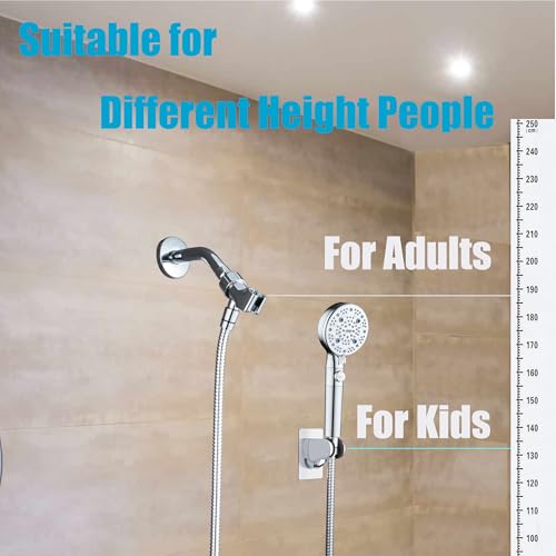 Strong Adhesive and Waterproof Shower Head Holder, Adjustable Handheld Shower Holder Wall Mount Shower Bracket (Silver - 2 Pack) - style: Silver - 2 PACK