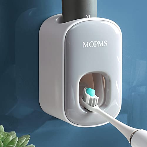 MOPMS Automatic Toothpaste Dispenser Wall Mounted for Kids and Adult 1Pcs | Automatic Toothpaste Squeezer Holder for Bathrooms - color: Gray