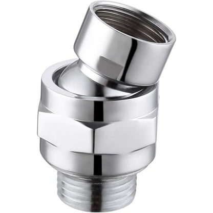 Shower Connector Ball Joint Shower Head Swivel Ball Adapter Brass Adjustable Shower Arm Extension Universal Component Polish Chrome - color: Chrome