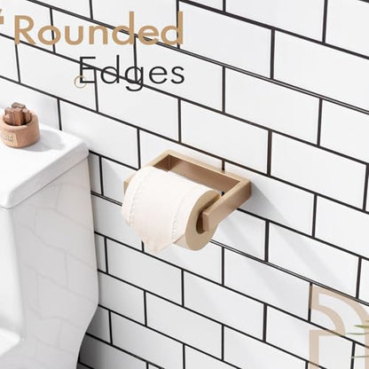 KOKOSIRI Toilet Paper Holder Spring Loaded Bathroom Toilet Roll Holder Wall Mount Champagne Bronze Stainless Steel B2011CPG - color: Champagne Bronze, size: Without Shelf