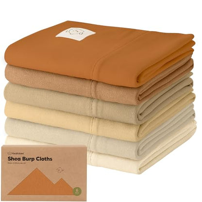 KeaBabies Organic Burp Cloths Baby Boy, Girl, 6-Pack Large Burping Cloths (Terracotta) - color: Terracotta, style: Shea