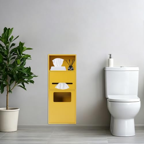 Recessed Toilet Paper Holder in Wall Tissue Toilet Roll Holder Stainless Steel recessed wall Niche Bathroom Toilet Paper Holder with Storage Cabinet for Kitchen Bedroom Hotel (27.5in-Gold) - color: 27.5in-gold