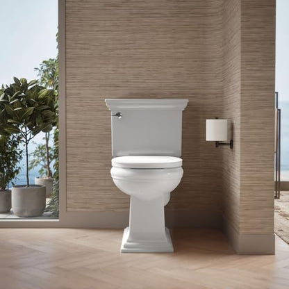 KOHLER K-26802-0 Impro ReadyLatch Quiet Close Round Toilet Seat, White Toilet Seat, Grip-Tight Bumpers, New Home Essentials, Slam Prevention (Pack of 2) - color: White, size: Round (Pack of 2)