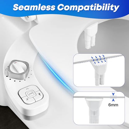 Hot and Cold Bidet Attachment for Toilet, Warm Water Bidet | Dual Nozzle, Self-Cleaning, Adjustable Water Pressure, Feminine & Rear Wash, Ultra-Slim Design, Easy Installation