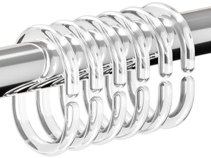 Resze 24 PCS Shower Curtain Hooks, Plastic Clear Shower Curtain Rings | Shower Hooks, BPA Free, Rust Proof Anti-Drop Shower Rings, Glide Smoothly Curtain Hooks for Bathroom Shower Rods Curtains - color: Clear, size: 24PC