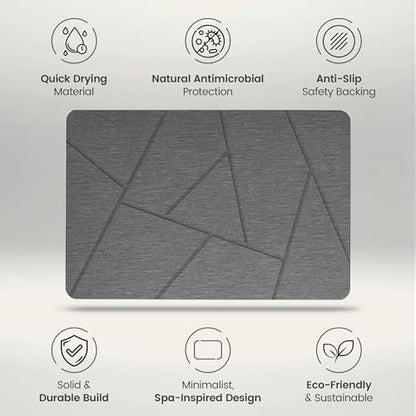 Quick Dry Shower Stone Bath Mat, Super Absorbent & Non-Slip 24 x 16 Inch Diatomaceous Earth Mat, Durable & Easy to Clean Diatomite Bath Mat for Bathroom Floor/Kitchen (River Silt) - color: River Silt