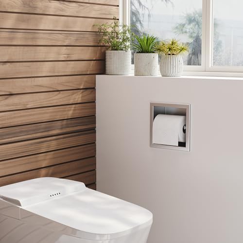 Neodrain 304 Stainless Steel Recessed in Wall Toilet Paper Holder | Rustproof,Durable construction, Space-saving, In-Wall toilet paper Holder for Bathroom & RV - color: Sliver, size: 6X6In