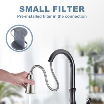 Universal Kitchen Faucet Spray Head Replacement, Pull Down Sink Sprayer Attachment with Anti-Clog Nozzle, Stream & Spray 2 Modes, Fits Most Faucets, Brushed Nickel - color: 2-Function Spray Head - Brushed Nickel