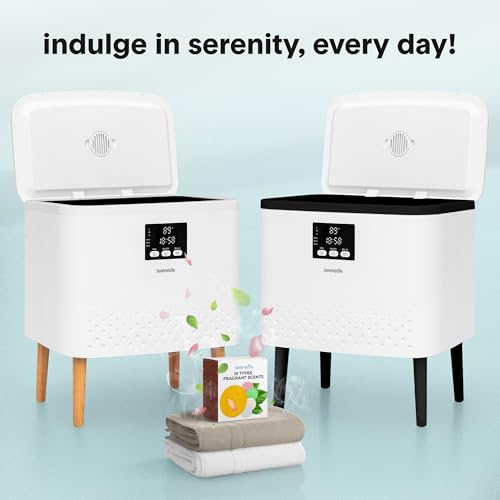 SereneLife Rectangular Towel Warmer Bucket – 20L Large Capacity Hot Towel Warmer for Bathroom, Stainless Steel Tub, One-Touch Operation, Auto Shut-Off, Fits 2 Towels or Blanket, Black