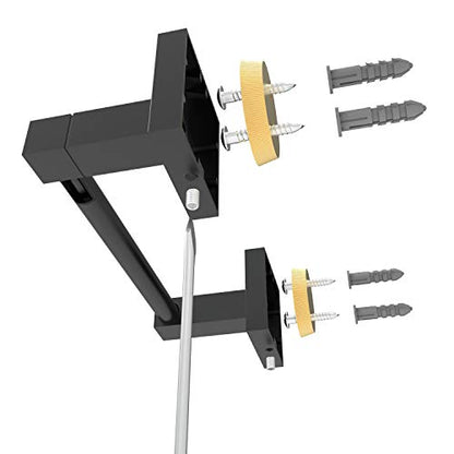 Ruacq Toilet Paper Holder Matte Black Double Post Pivoting Square Tissue Holders Roll Holder Hangers Toilet Paper Stand Stainless Steel and Zinc Alloy Modern Wall Mounted - color: Matte Black, size: Square
