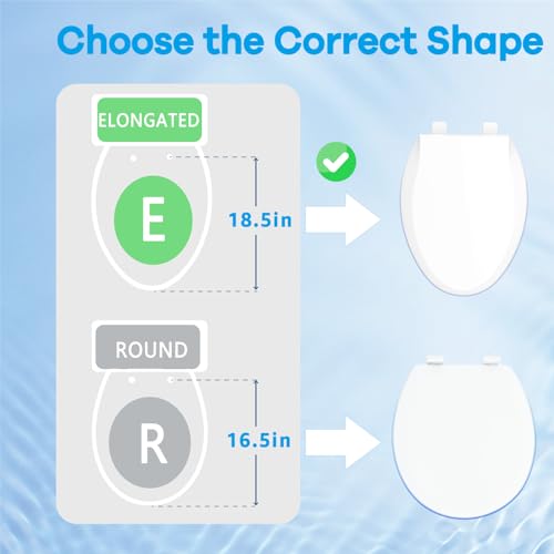 Aünsffer Family Toilet Seat Elongated, Built-in Toddler Potty Training Seat, Baby Toilet lid 2 in 1 Soft Close Quiet with Magnet, Easy Clean PP Material Safe and No Loosen (White Elongated 18.5 Inch) - color: White, size: Elongated 18.5inch with Baby Seat